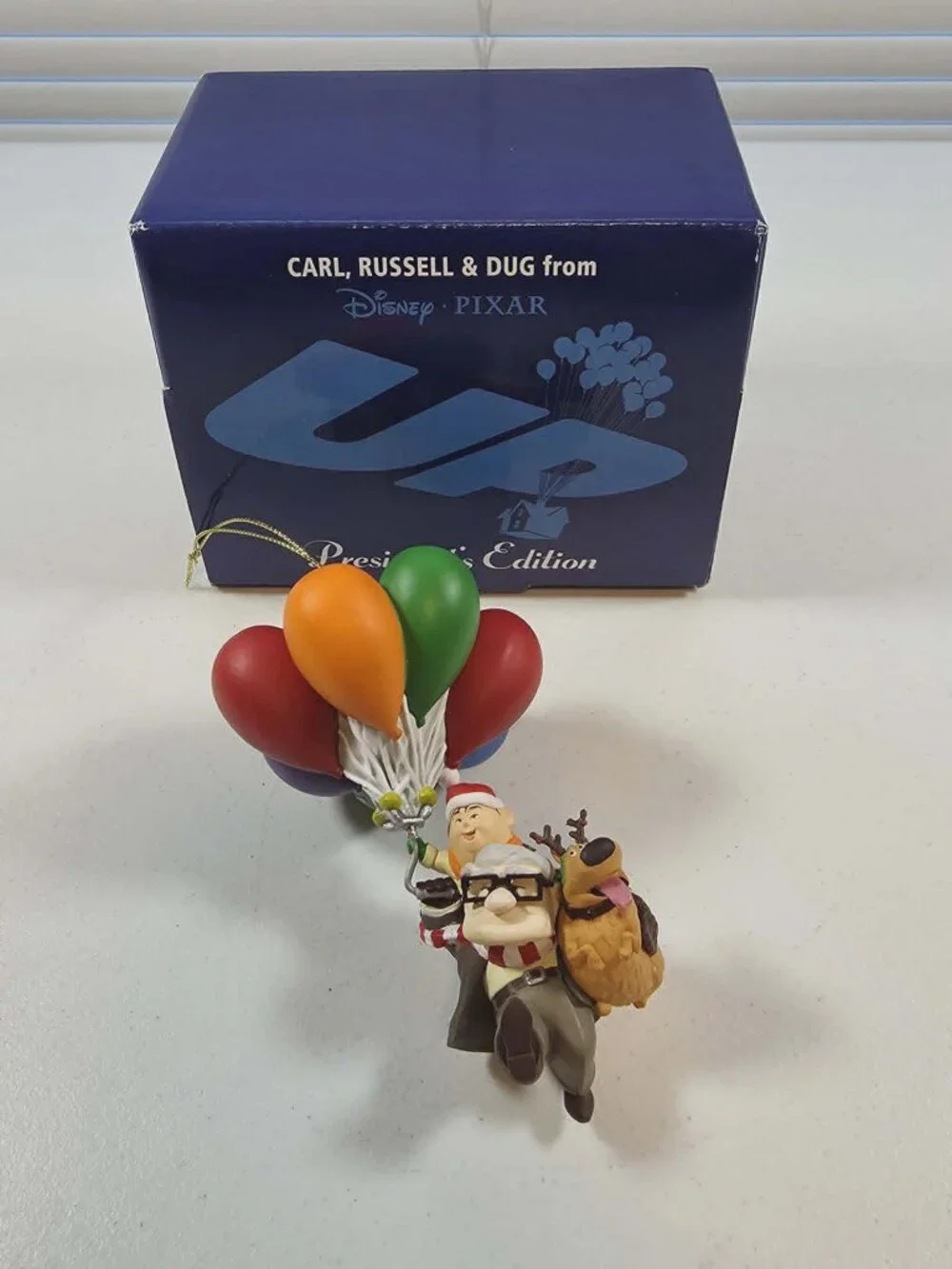 UP CARL RUSSELL DUG PRESIDENTS EDITION CHRISTMAS ORNAMENT DISNEY GROILER W/BOX